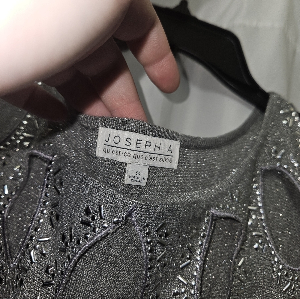 Joseph A Metallic Lasercut Detail Blouse! — image 3 of 6